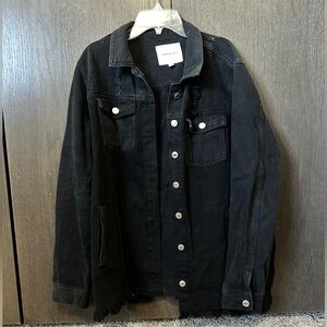 Black Distressed Denim Jacket